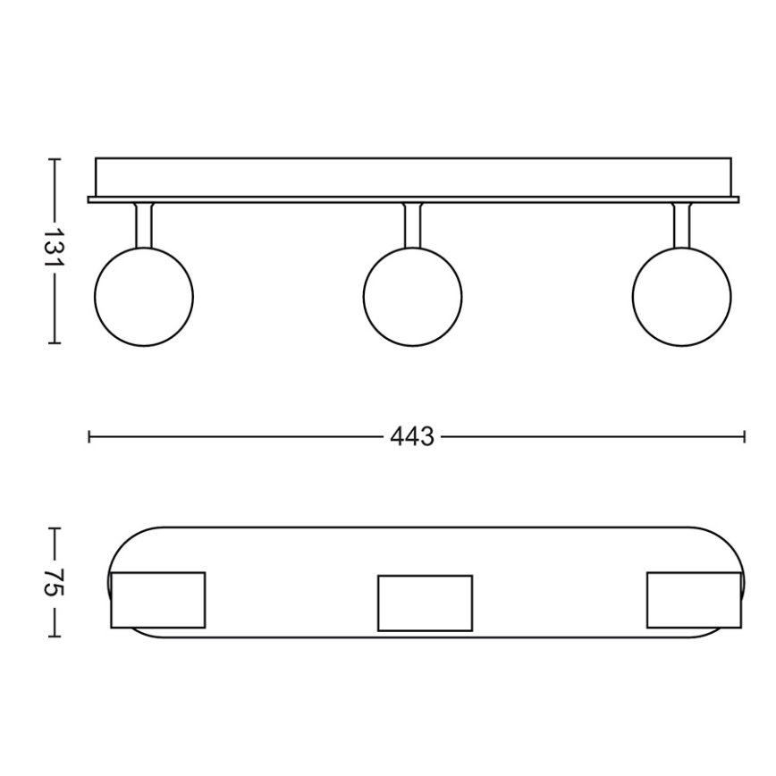 Philips - Точковий LED світильник з регулюванням яскравості 3xLED/4,5W/230V