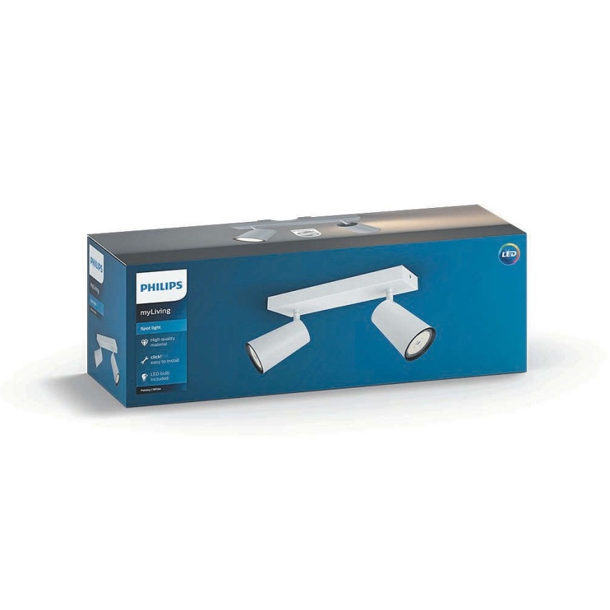 Philips - Светодиодный точечный светильник 2xGU10/5,5W/230V