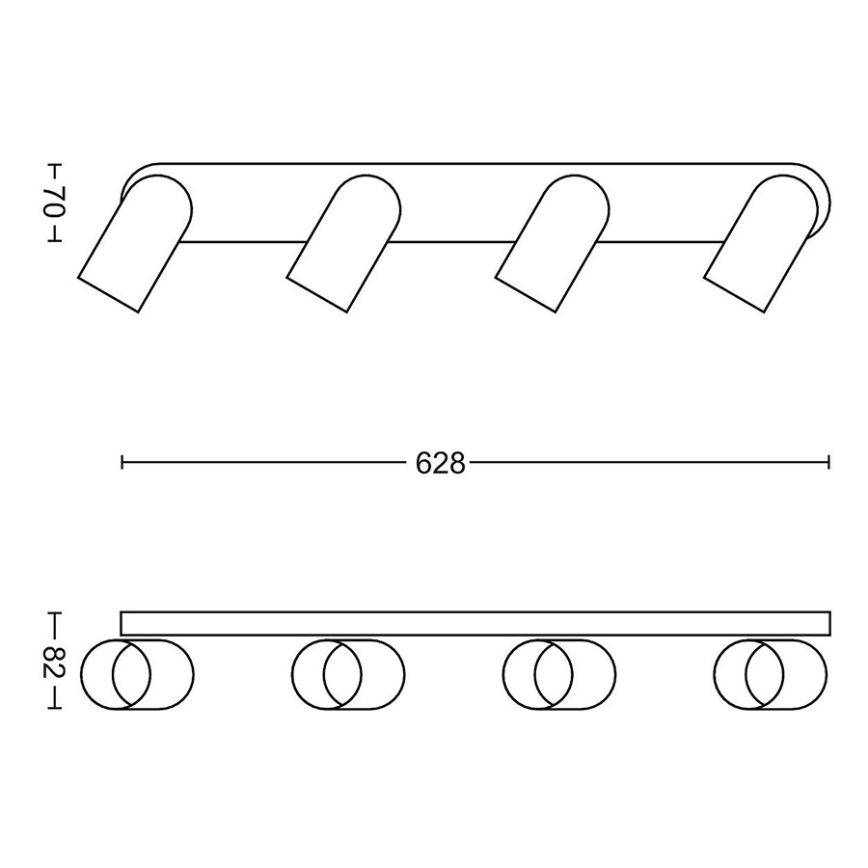 Philips - Точковий світильник 4xGU10/5,5W/230V