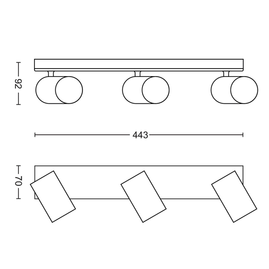 Philips 50593/30/PN - Точечный светильник MYLIVING KOSIPO 3xGU10/5,5W/230V