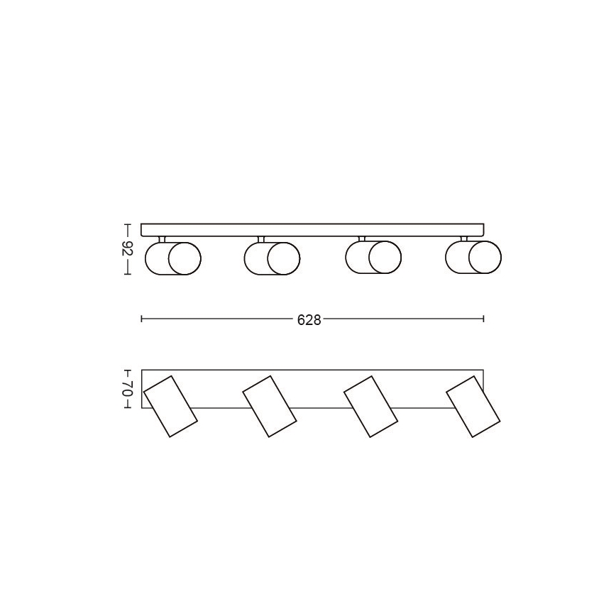 Philips - Точковий світильник 4xGU10/5,5W/230V