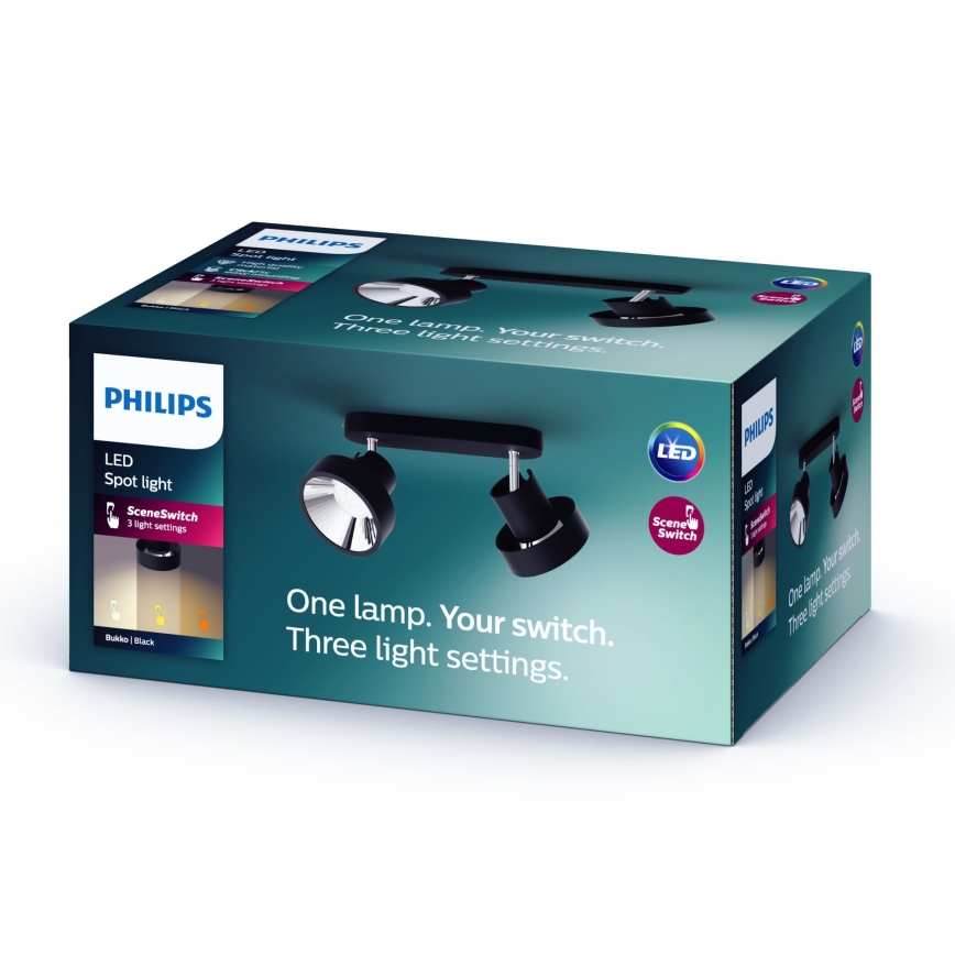 Philips 50602/30/P0 - LED Димерний точковий світильник BUKKO 2xLED/4,5W/230V