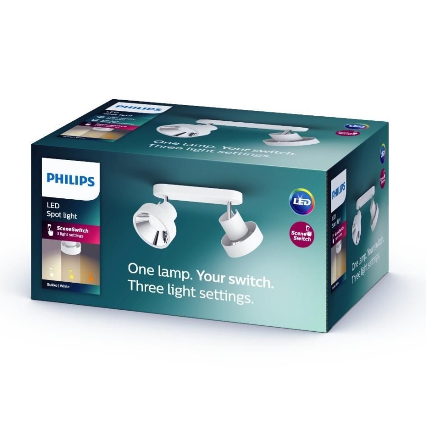 Philips 50602/31/P0 - Точковий LED світильник BUKKO 2xLED/4,5W/230V