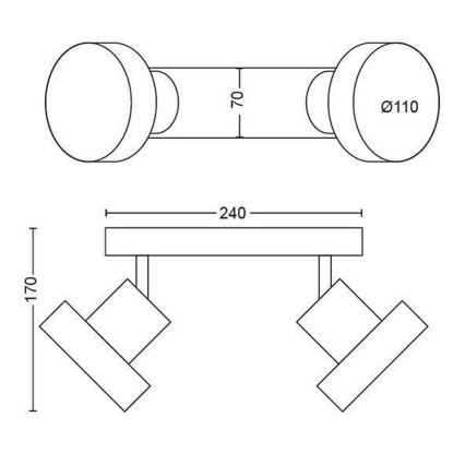 Philips 50602/31/P0 - Точковий LED світильник BUKKO 2xLED/4,5W/230V