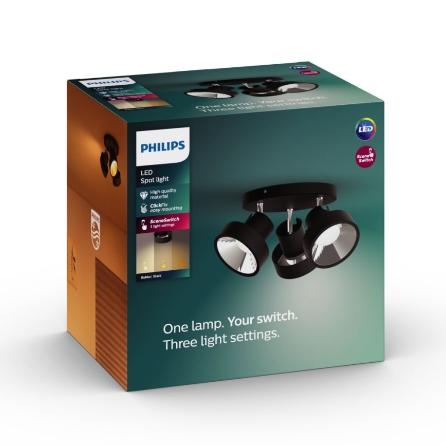 Philips 50603/30/P0 - LED Димерний точковий світильник BUKKO 3xLED/4,3W/230V