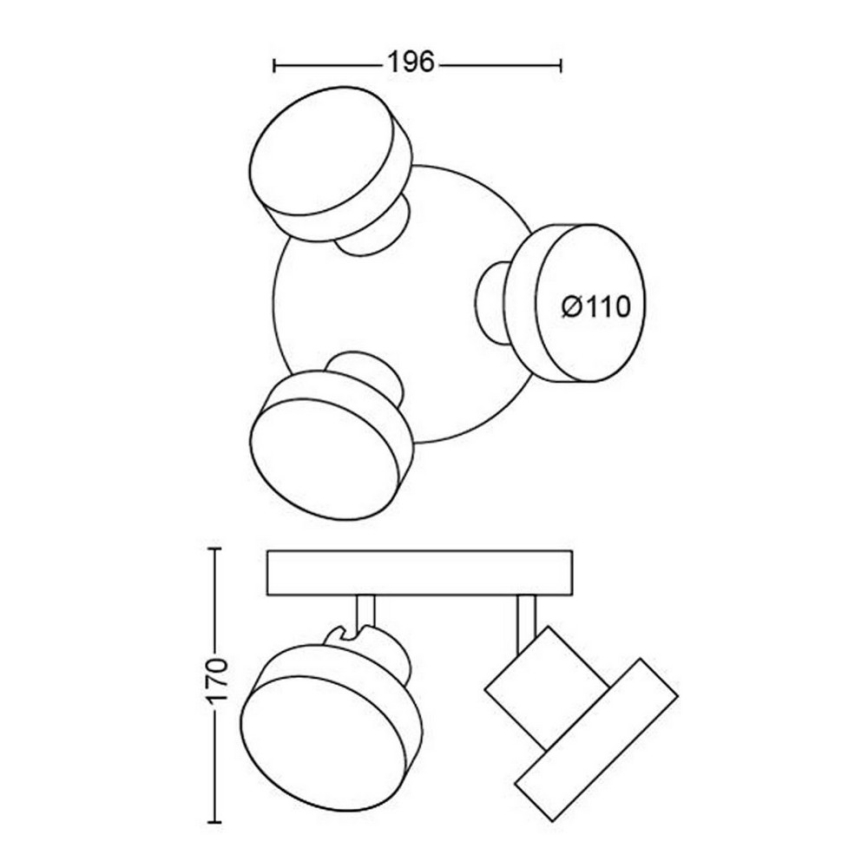 Philips - Точковий LED світильник 3xLED/4,5W/230V