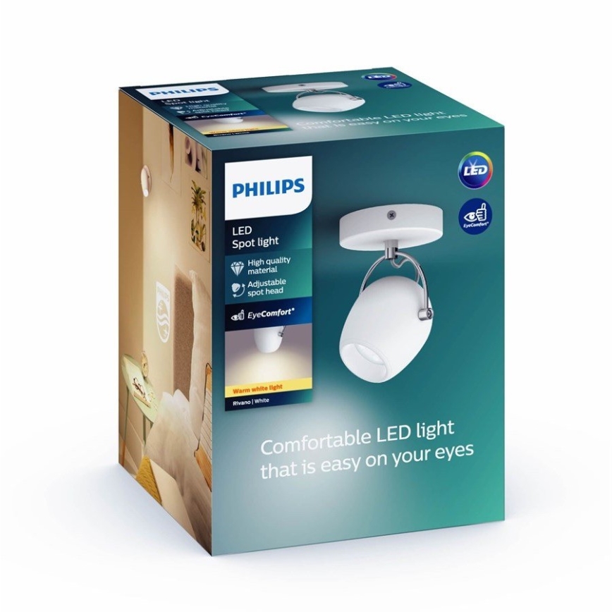 Philips 50611/31/P0 - Светодиодный точечный светильник RIVANO LED/4,3W/230V