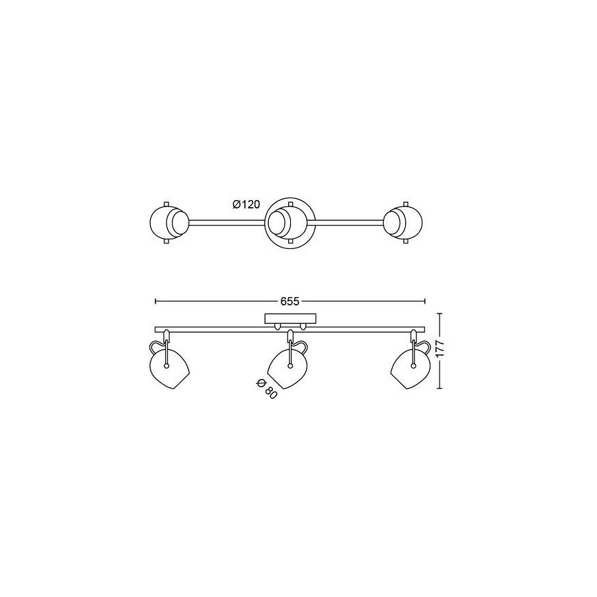 Philips - Точковий LED світильник 3xLED/4,5W/230V