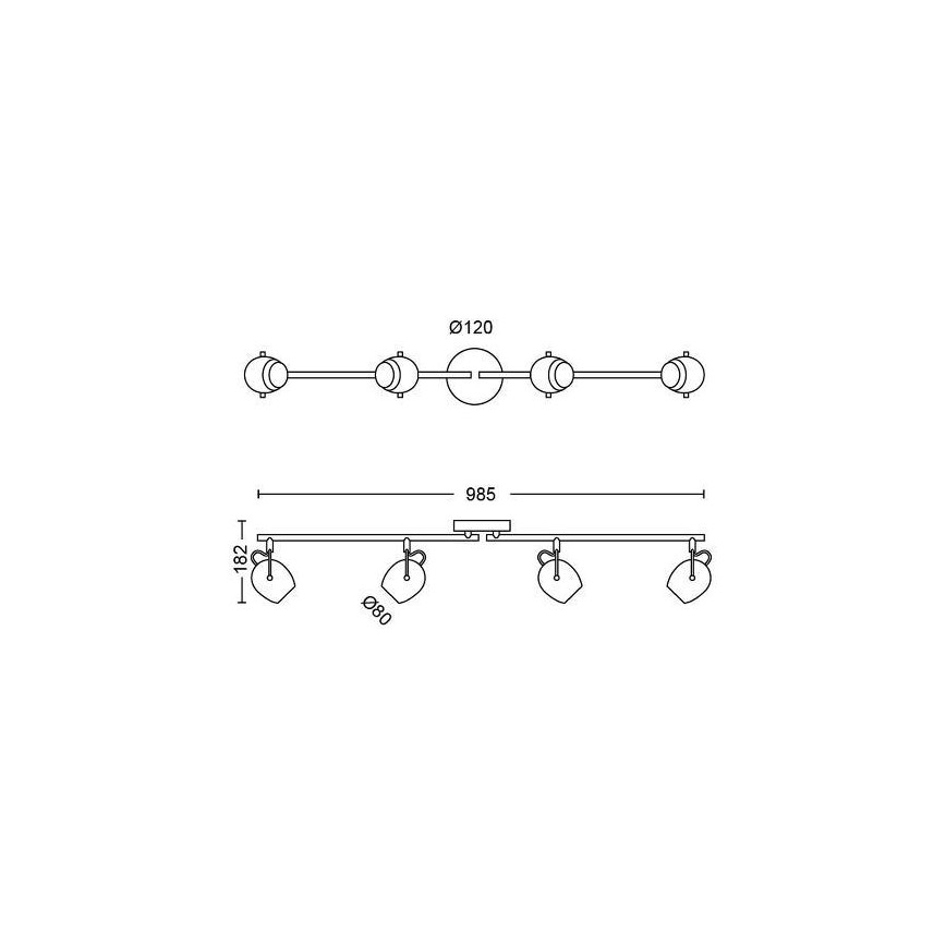 Philips 50614/30/P0 - Точковий LED світильник RIVANO 4xLED/4,3W/230V