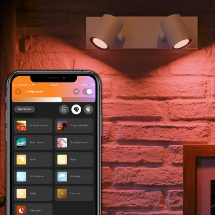Philips - Светодиодный точечный RGBW-светильник с регулированием яркости Hue ARGENA 2xGU10/5,7W/230V