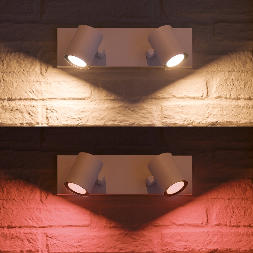 Philips - Светодиодный точечный RGBW-светильник с регулированием яркости Hue ARGENA 2xGU10/5,7W/230V