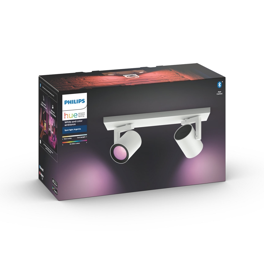 Philips - Светодиодный точечный RGBW-светильник с регулированием яркости Hue ARGENA 2xGU10/5,7W/230V