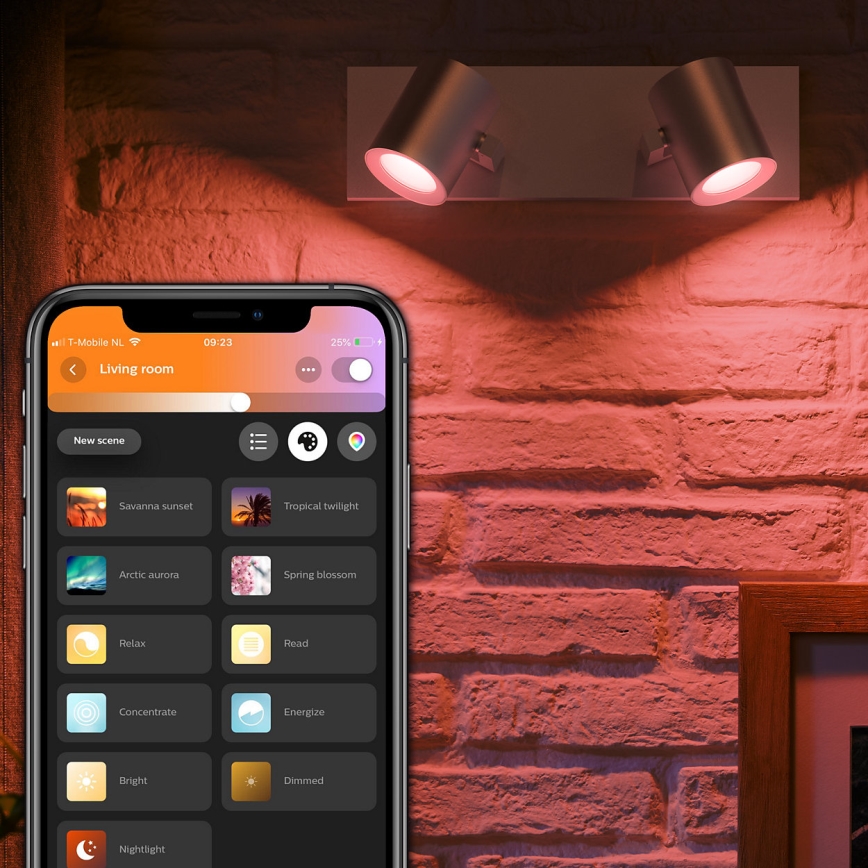 Philips - Светодиодный точечный RGBW-светильник с регулированием яркости Hue ARGENA 2xGU10/5,7W/230V