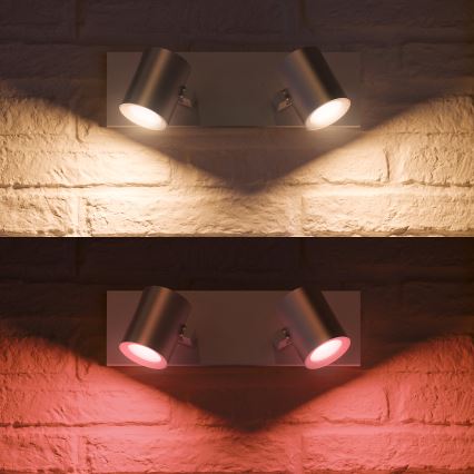 Philips - Светодиодный точечный RGBW-светильник с регулированием яркости Hue ARGENA 2xGU10/5,7W/230V
