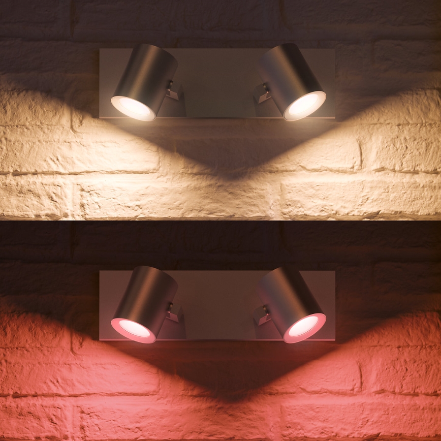 Philips - Светодиодный точечный RGBW-светильник с регулированием яркости Hue ARGENA 2xGU10/5,7W/230V