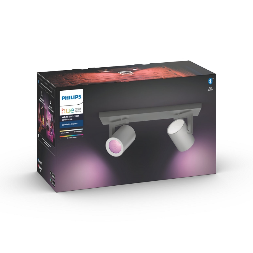 Philips - Светодиодный точечный RGBW-светильник с регулированием яркости Hue ARGENA 2xGU10/5,7W/230V