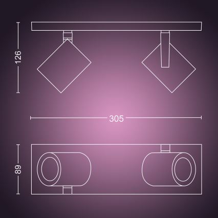 Philips - Светодиодный точечный RGBW-светильник с регулированием яркости Hue ARGENA 2xGU10/5,7W/230V