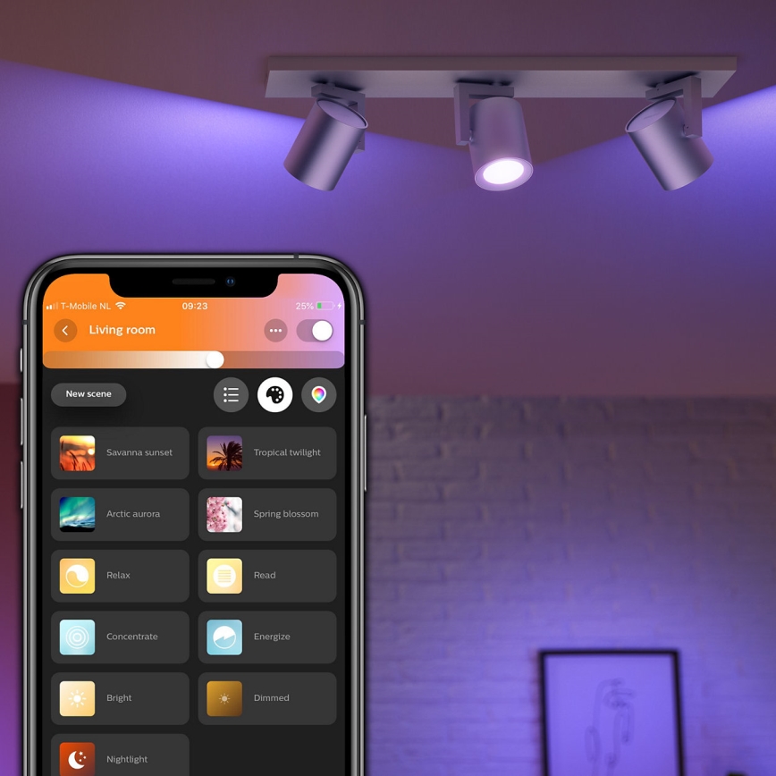 Philips - Светодиодный точечный RGBW-светильник с регулированием яркости Hue ARGENA 3xGU10/5,7W/230V