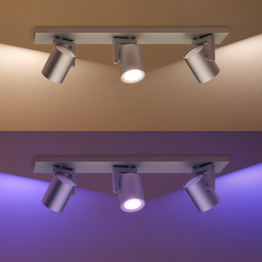 Philips - Светодиодный точечный RGBW-светильник с регулированием яркости Hue ARGENA 3xGU10/5,7W/230V