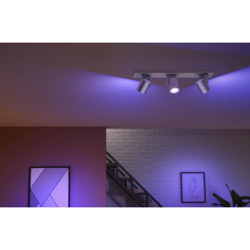 Philips - Светодиодный точечный RGBW-светильник с регулированием яркости Hue ARGENA 3xGU10/5,7W/230V