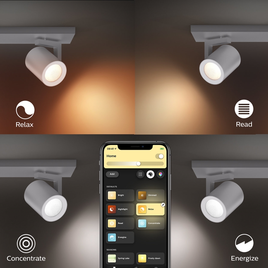 Philips - Светодиодный точечный RGBW-светильник с регулированием яркости Hue ARGENA 4xGU10/5,7W/230V