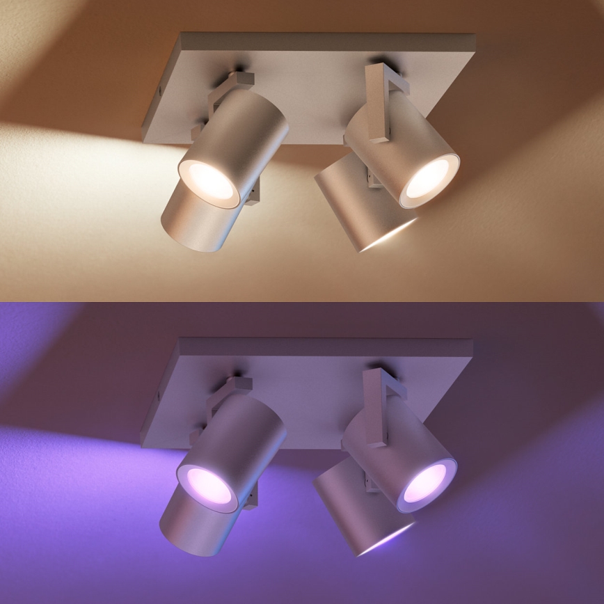 Philips - Светодиодный точечный RGBW-светильник с регулированием яркости Hue ARGENA 4xGU10/5,7W/230V