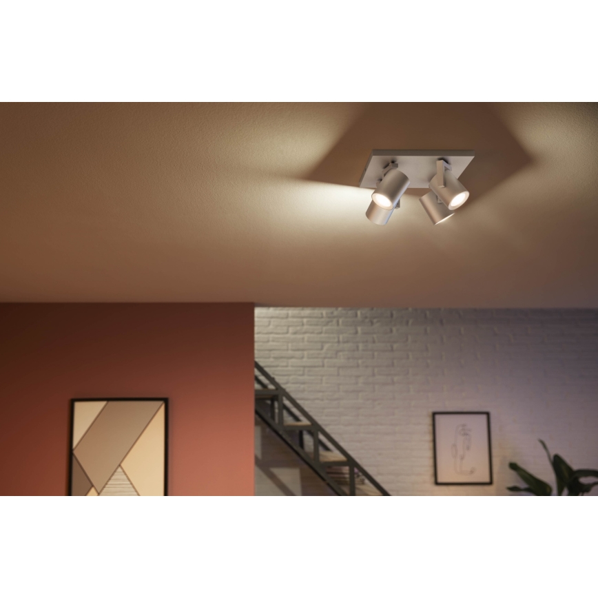 Philips - Светодиодный точечный RGBW-светильник с регулированием яркости Hue ARGENA 4xGU10/5,7W/230V