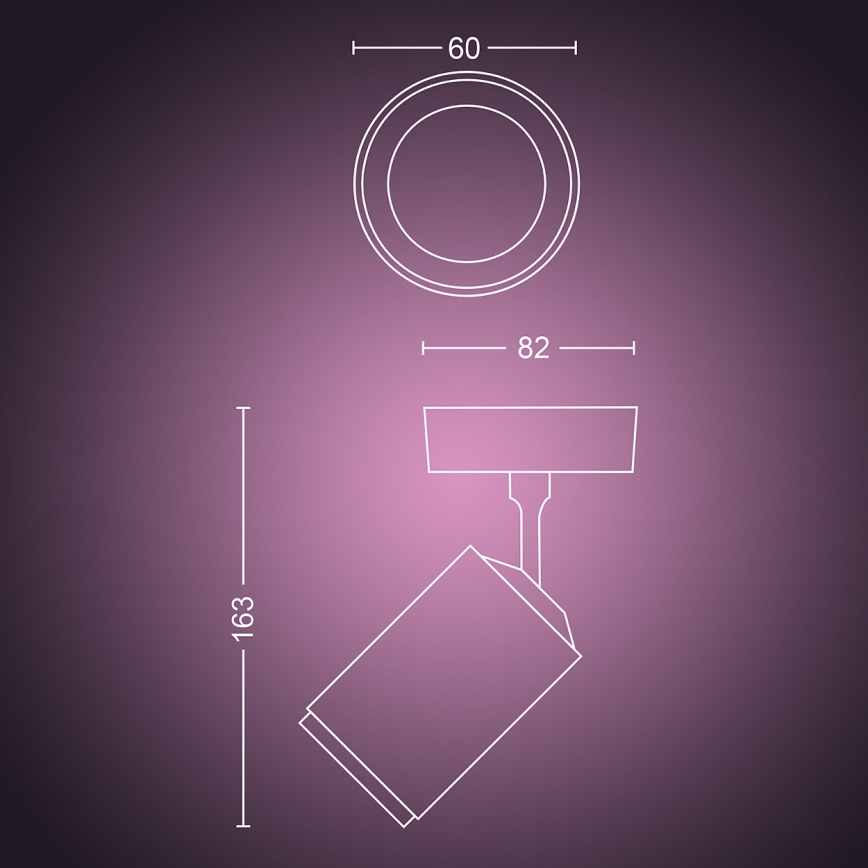 Philips - LED RGBW Точковий світильник з регулюванням яскравості Hue FUGATO 1xGU10/5,7W/230V