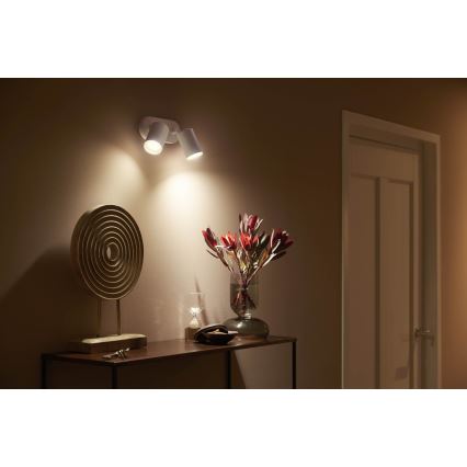 Philips - Светодиодный точечный RGBW-светильник с регулированием яркости Hue FUGATO 2xGU10/5,7W/230V
