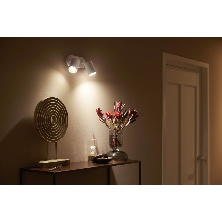 Philips - Светодиодный точечный RGBW-светильник с регулированием яркости Hue FUGATO 2xGU10/5,7W/230V