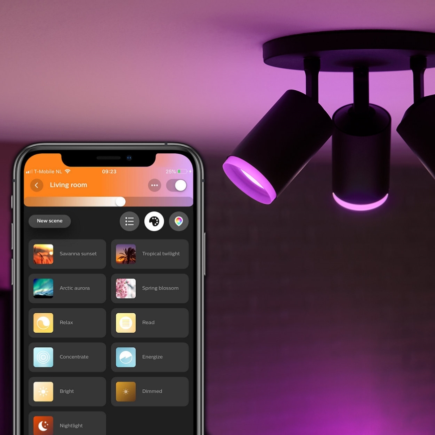 Philips - Светодиодный точечный RGBW-светильник с регулированием яркости Hue FUGATO 3xGU10/5,7W/230V