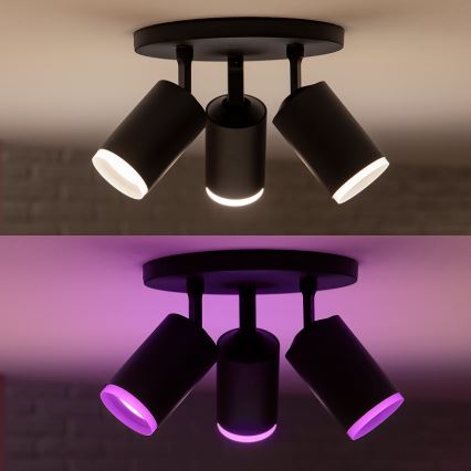 Philips - Светодиодный точечный RGBW-светильник с регулированием яркости Hue FUGATO 3xGU10/5,7W/230V