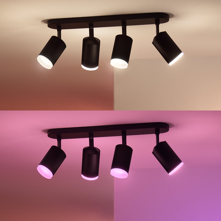 Philips - LED RGBW Точковий світильник з регулюванням яскравості Hue FUGATO 4xGU10/5,7W/230V