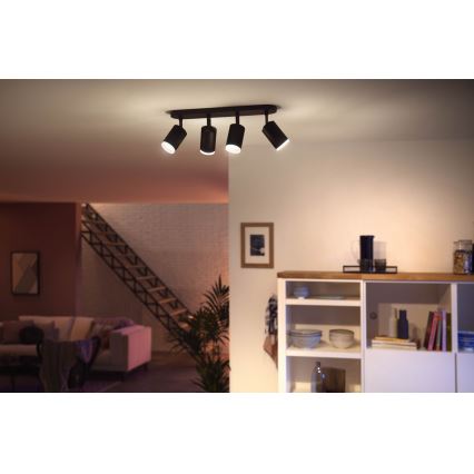 Philips - LED RGBW Точковий світильник з регулюванням яскравості Hue FUGATO 4xGU10/5,7W/230V
