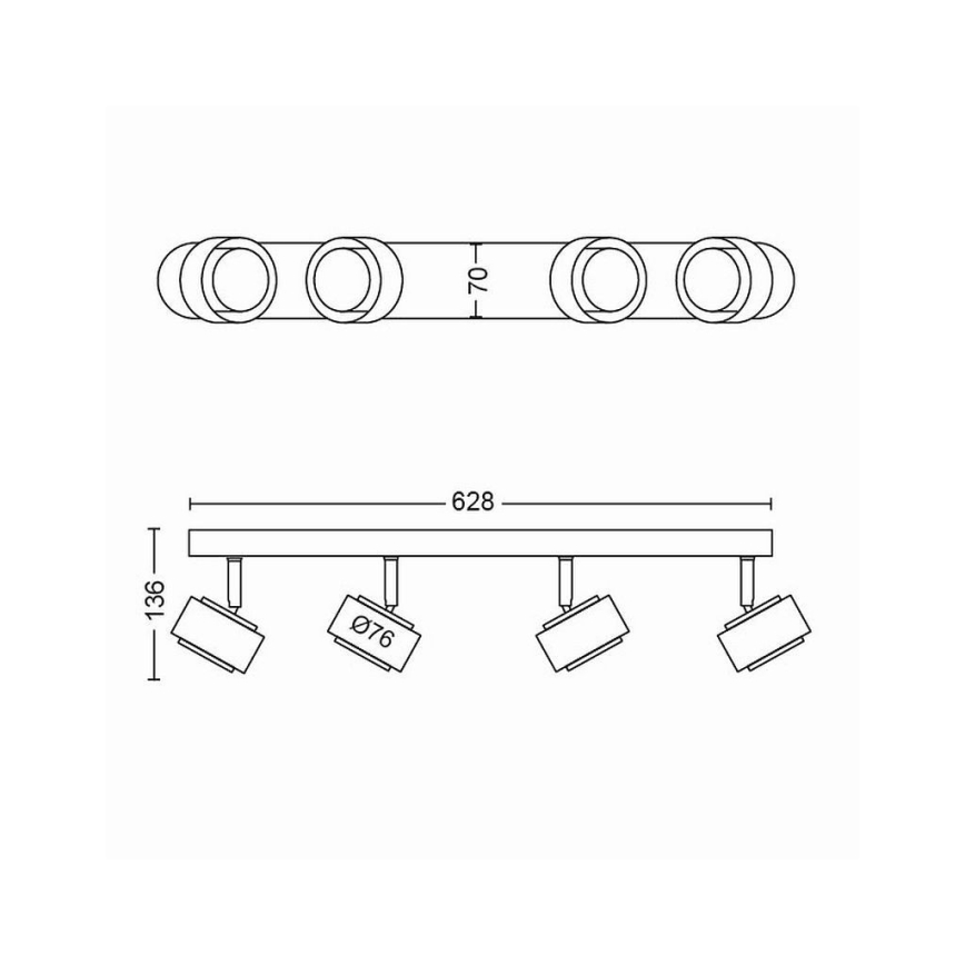 Philips 50654/30/P0 - Точковий LED світильник FERANO 4xLED/4,3W/230V