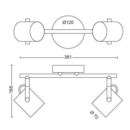 Philips 50662/14/P0 - Світлодіодний точковий світильник BYRE 2xLED/4,3W/230V 2200/2500/2700K