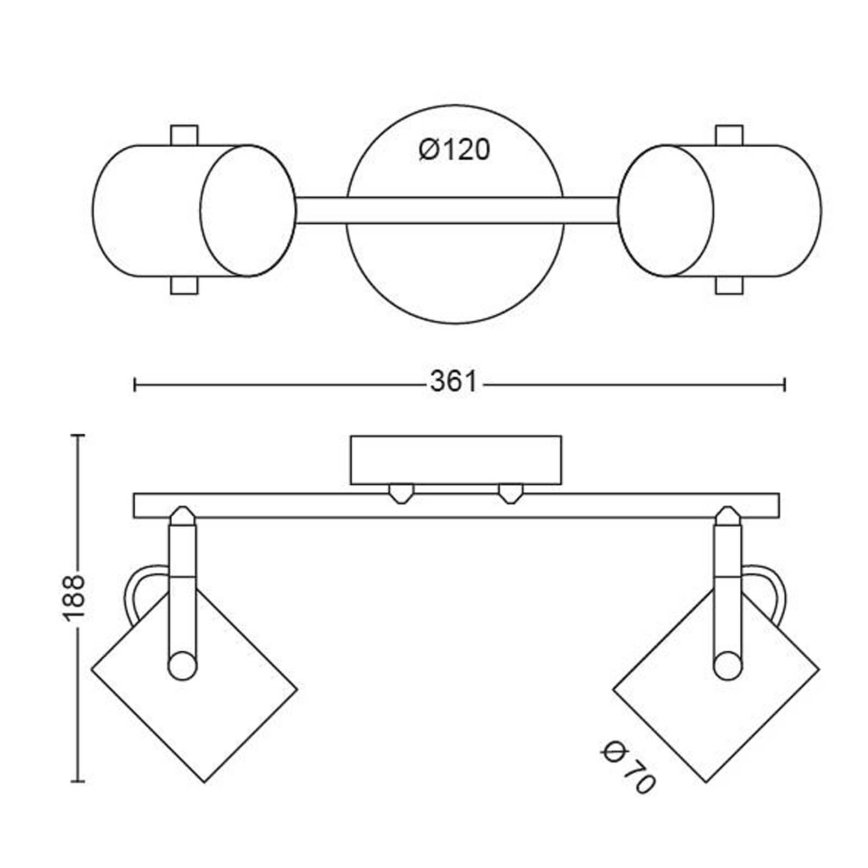Philips 50662/14/P0 - Світлодіодний точковий світильник BYRE 2xLED/4,3W/230V 2200/2500/2700K