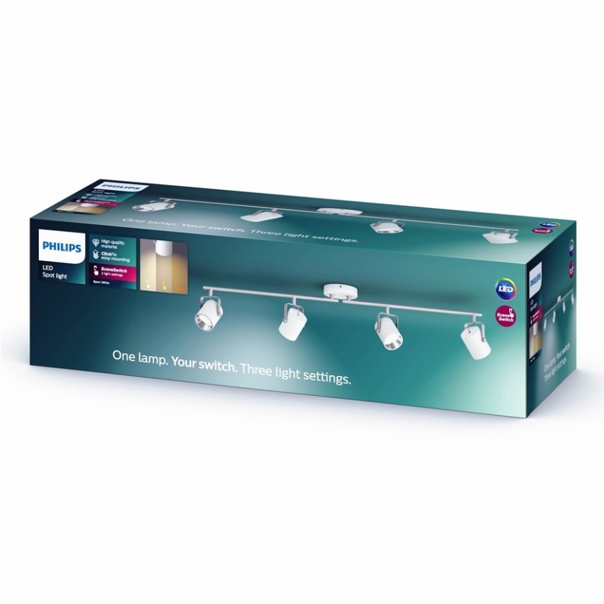Philips - Світлодіодний точковий світильник 4xLED/4,3W/230V 2200/2500/2700K