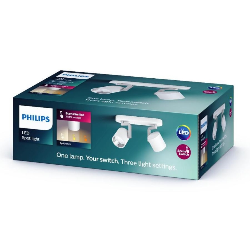 Philips - Светодиодный точечный светильник с регулированием яркости 2xLED/4,5W/230V