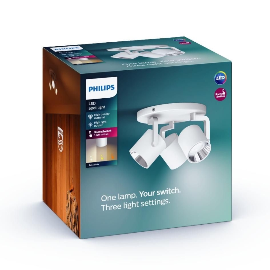 Philips - Светодиодный точечный светильник с регулированием яркости 3xLED/4,5W/230V