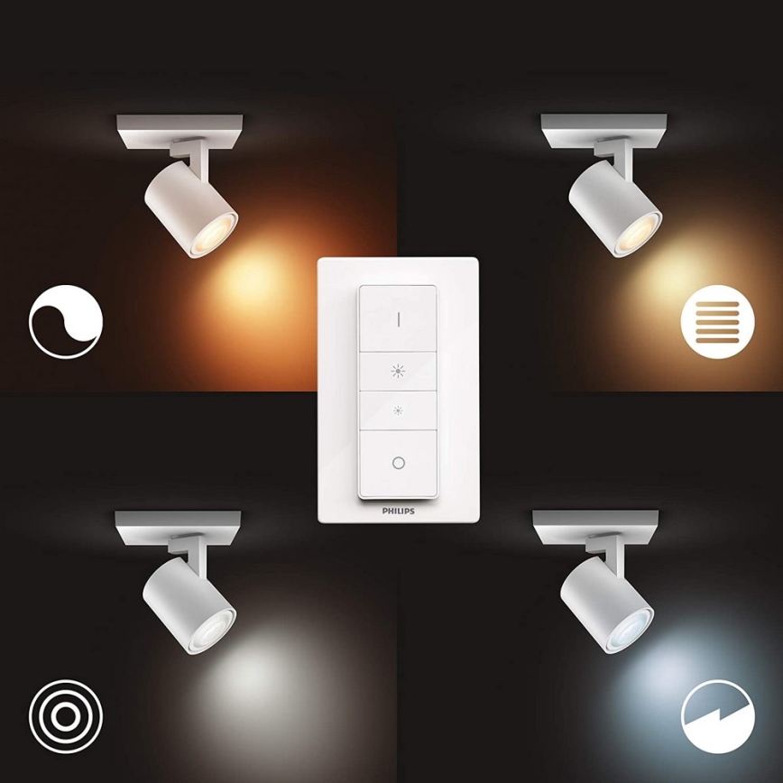Philips - LED Світильник з регулятором яскравості Hue RUNNER 1xGU10/5W/230V + пульт дистанційного керування