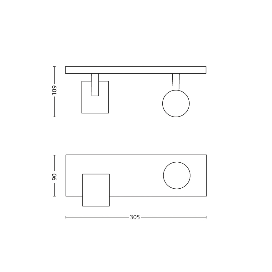 Philips - Точечный светильник RUNNER 2xGU10/20W/230V