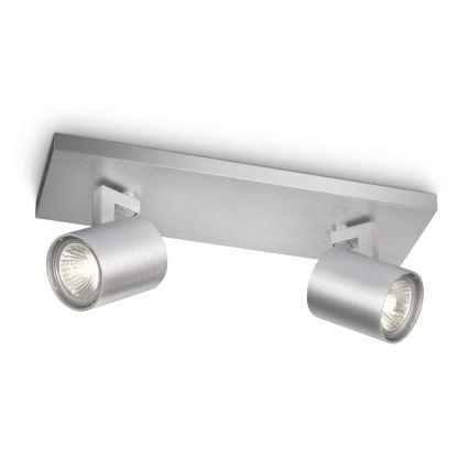 Philips 53092/48/16 - Точечный светильник RUNNER 2xGU10/35W/230V серебряный
