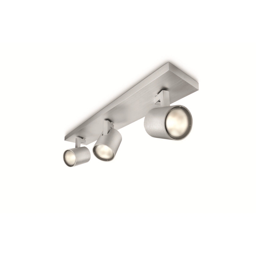 Philips - LED RGBW димований точковий світильник 3xGU10/4,8W/230V матовий хром + пульт дистанційного керування