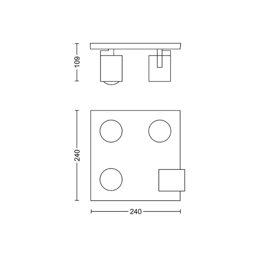 Philips - Точечный светильник 4xGU10/20W/230V
