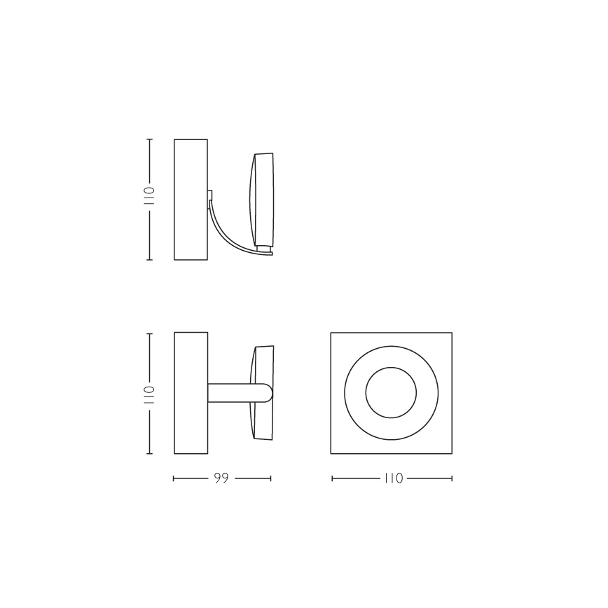 Philips 53170/31/P0 - Точковий світильник з регульованою яскравістю MYLIVING CLOCKWORK 1xLED/4,5W