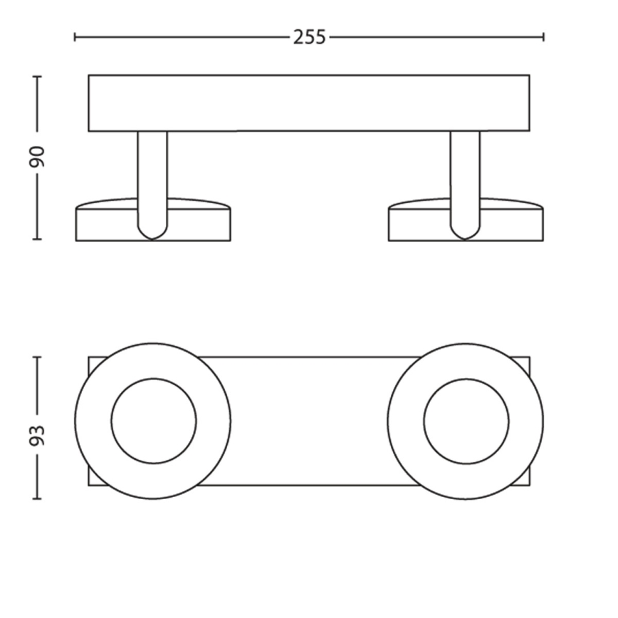 Philips - Светодиодный точечный светильник с регулированием яркости 2xLED/4,5W/230V