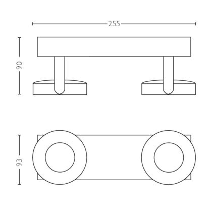 Philips - Точковий світильник з регулюванням яскравості 2xLED/4,5W