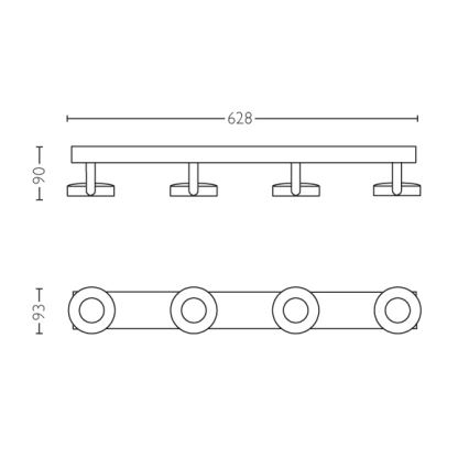 Philips - Точечный светильник с регулированием яркости 4xLED/4,5W