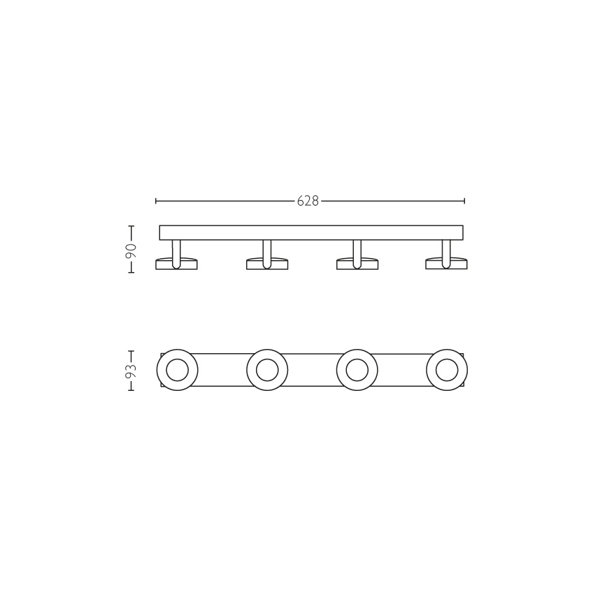 Philips - Точечный светильник с регулированием яркости 4xLED/4,5W